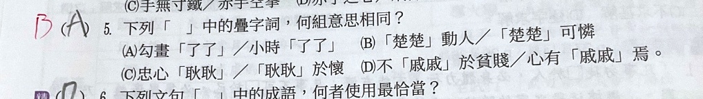 原始作答