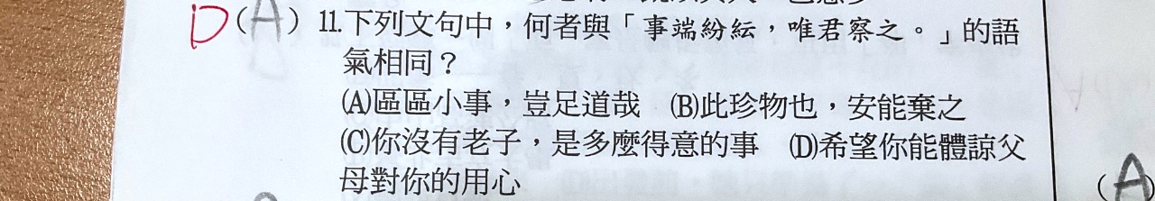 原始作答
