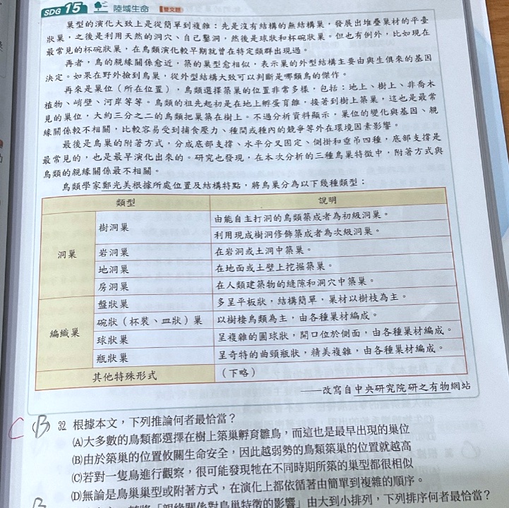 原始作答